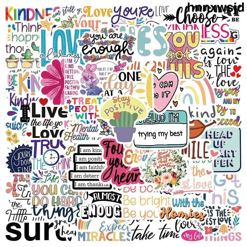 52pcs Inspirational Quote Stickers Pack Positive Decals DIY Laptops Water Bottles Phones Decorative Stickers Perfect