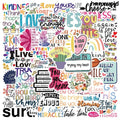 52pcs Inspirational Quote Stickers Pack Positive Decals DIY Laptops Water Bottles Phones Decorative Stickers Perfect
