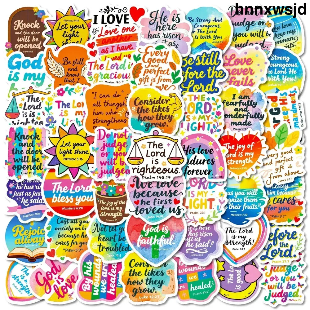 56PCS Cute Bible Inspirational Colorful Graffiti Stickers Inspirational Text Stickers - 56PCS - Stickers