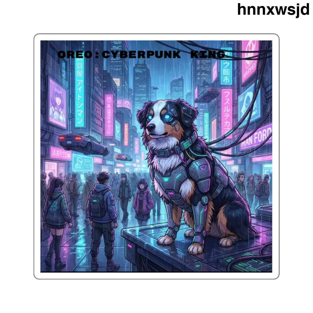 Cyberpunk King Oreo Square Sticker - 2’’ × 2’’ / White - Stickers
