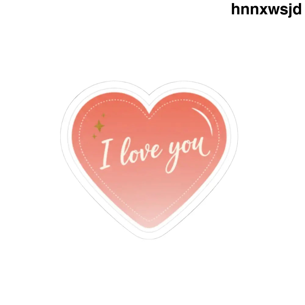 Heart-Shaped ’I Love You’ Kiss-Cut Sticker – Romantic Valentine Laptop Decal - 3’’ × 3’’ / White - Stickers