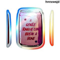 Holographic Die-Cut Sticker, Iridescent Can Design “A Gentle Tongue Can Break a Bone” - 2’’ × 2’’ / Die-Cut