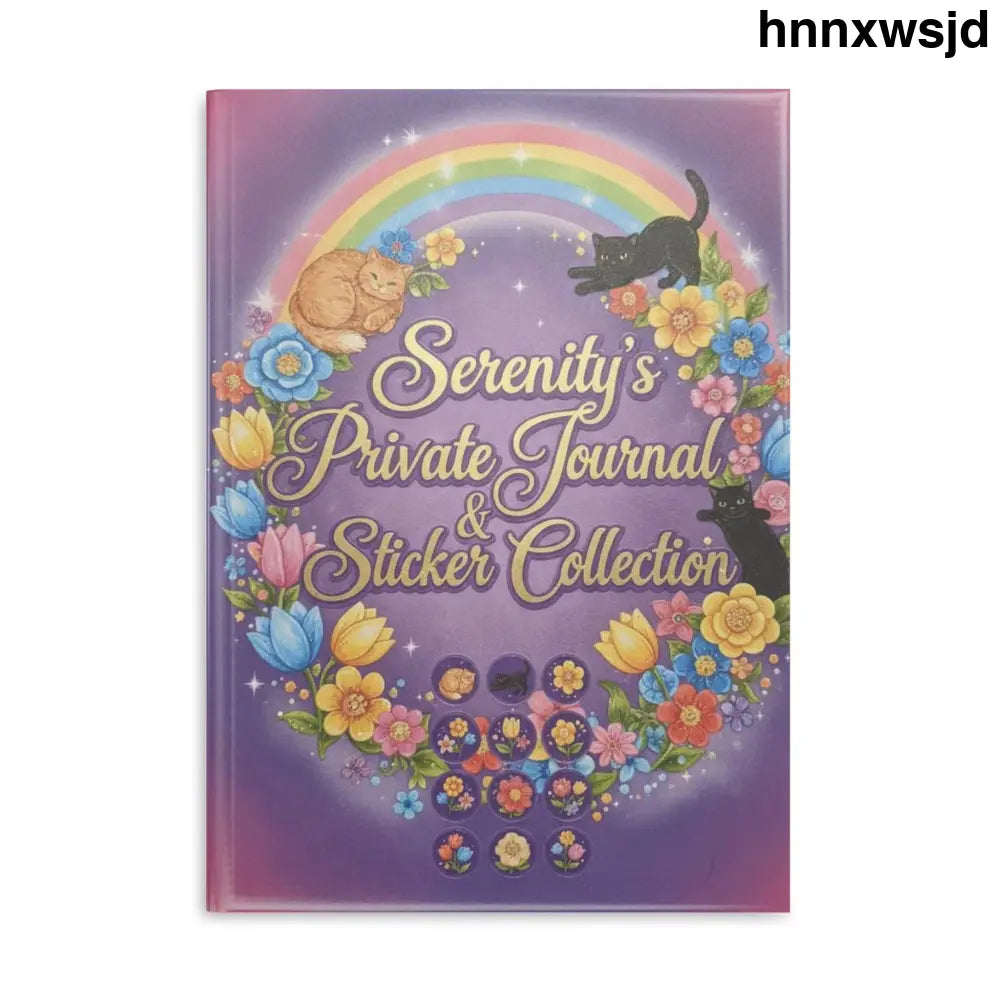 Personalized Serenity Hardcover Notebook, Puffy-Cover Journal & Sticker Book for Girls - A4 / Blank / Glossy - Paper
