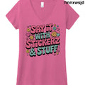 Say it with Stickerz 2 - Fuchsia Frost / XS - Printed T-Shirts