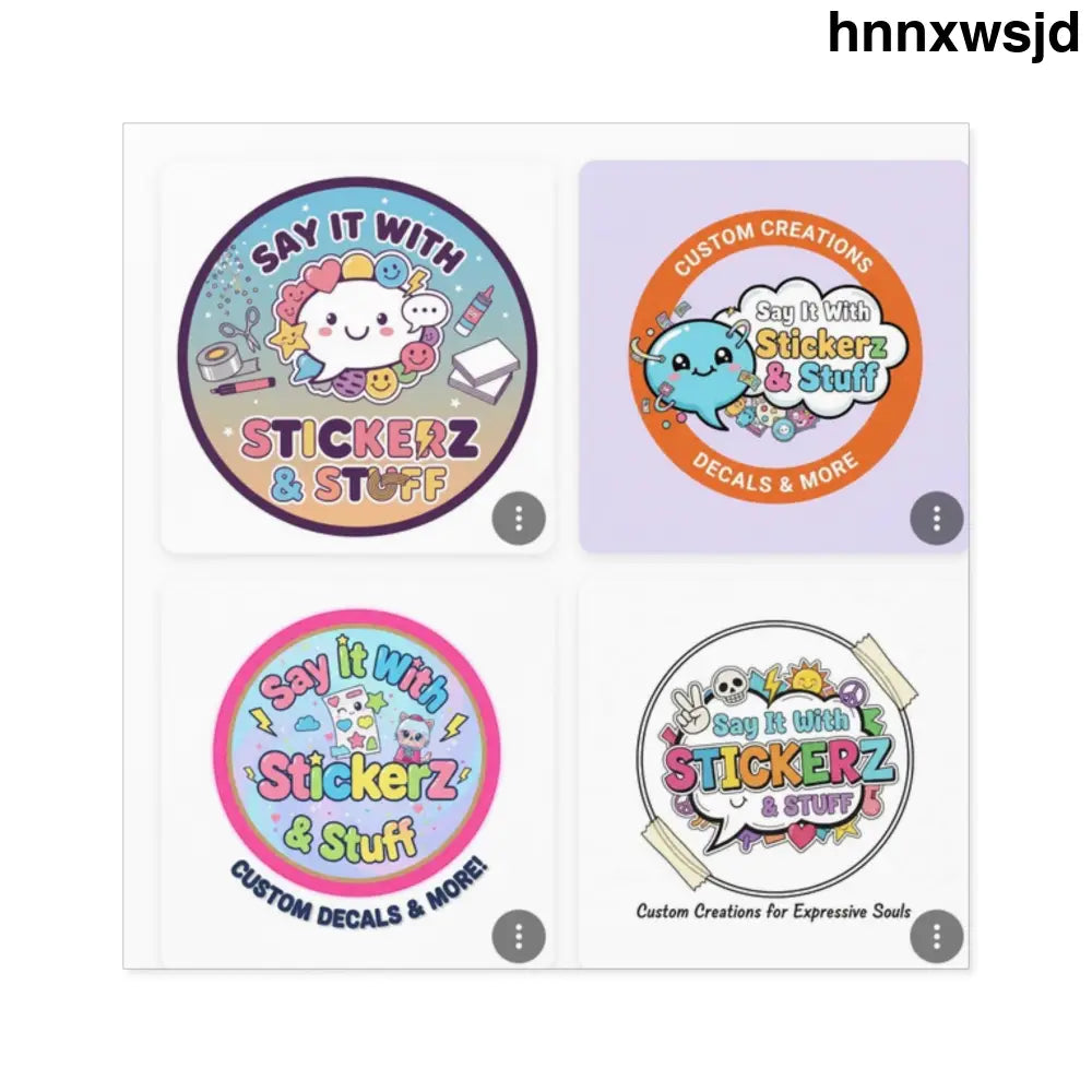 Say It with Stickerz Logo Square Stickers - Square / 2’’ × 2’’ / White - Paper products