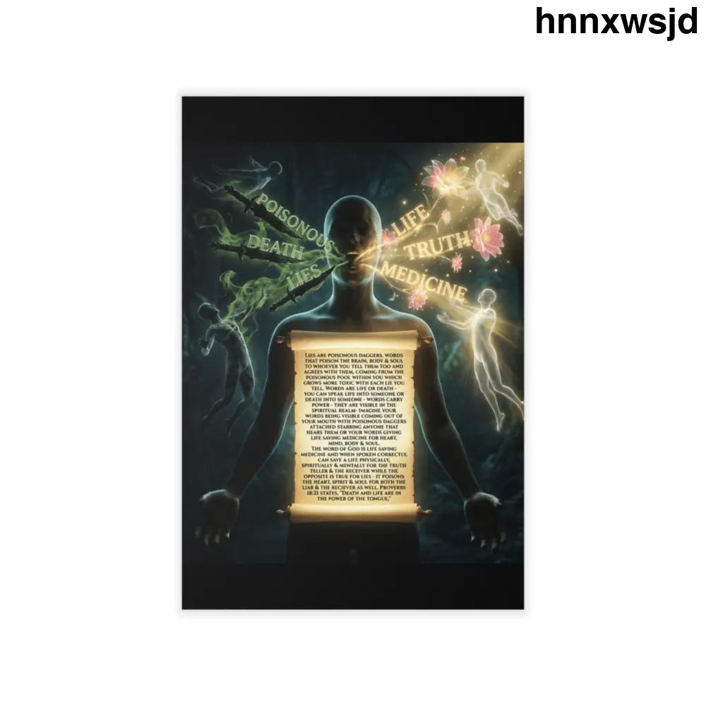 Wall Decal, Mystical Anatomy Poster with Scroll Text (Life Death Truth Medicine) - 12’’ x 18’’ - Wall Decal
